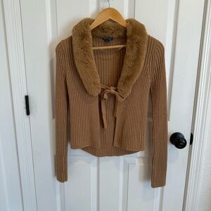 Wild fable tan cardigan sweater